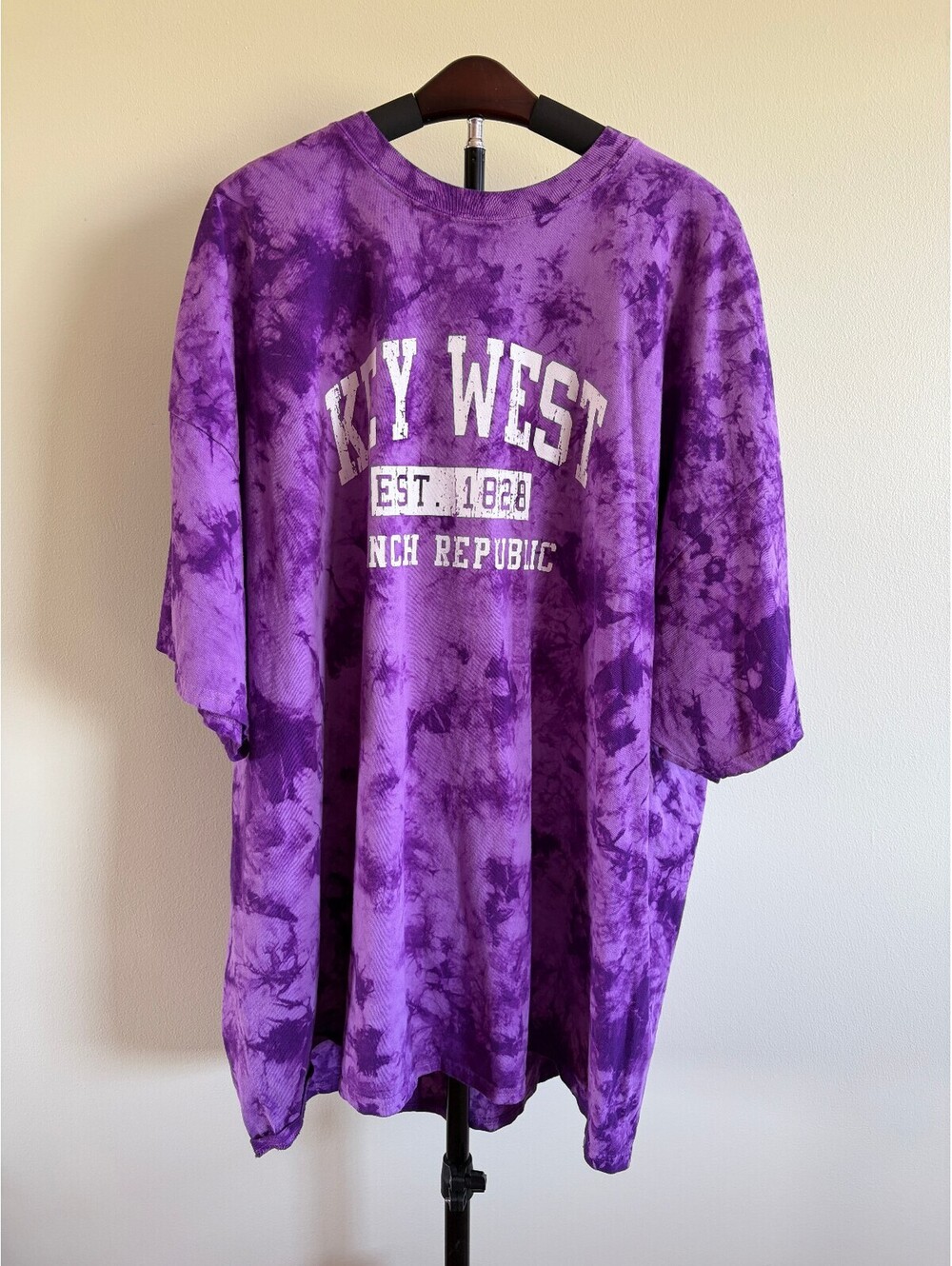 Key West Conch Republic T-Shirt Men’s 3XL Purple Tie Dye Graphic Souvenir